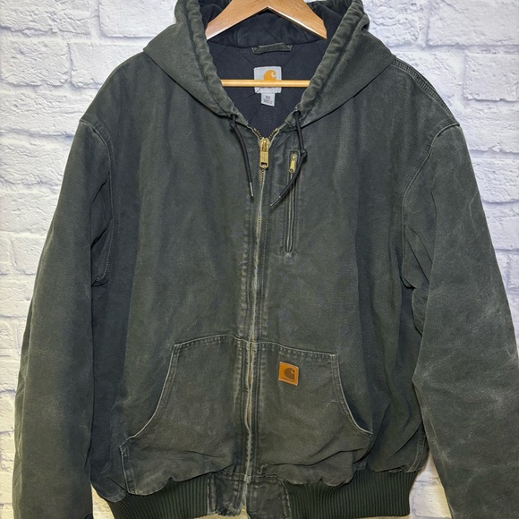 Carhartt Active Hooded Jacket Quilt Lined Mens 2XL Tall 101540 316 Green - Picture 5 of 16